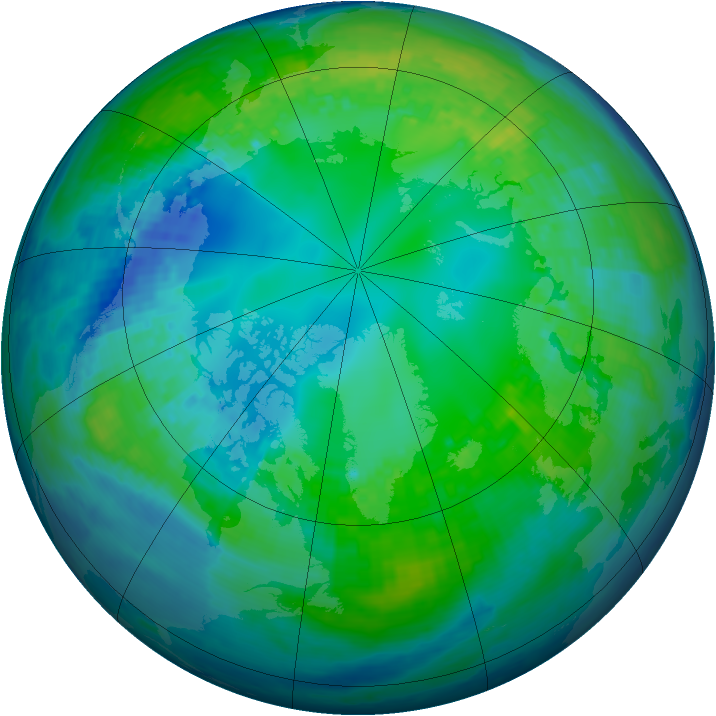 Arctic ozone map for 03 November 2003